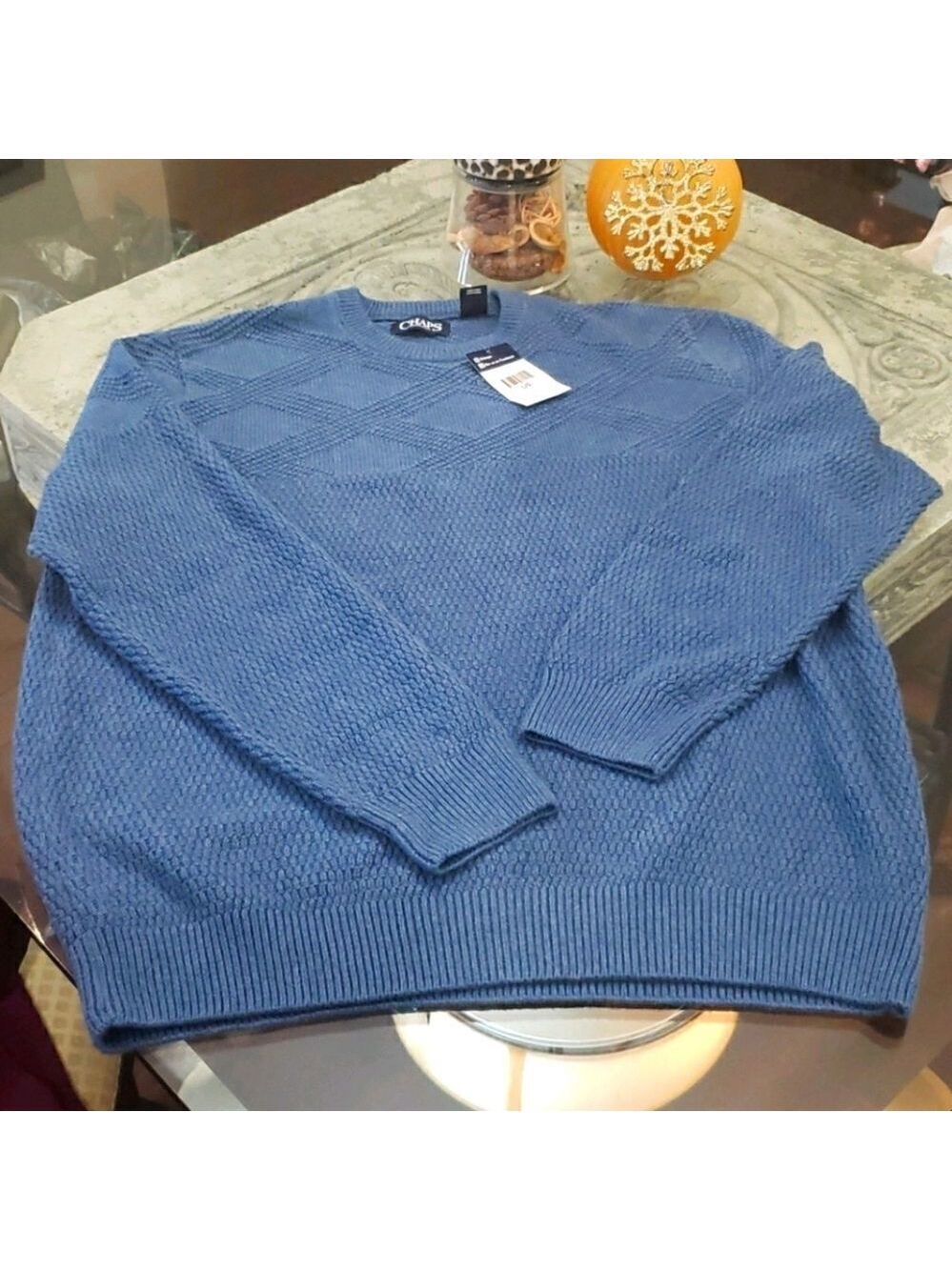 𝅺SALE! Chaps men's Crewneck Cotton Oversized Sweater L  new